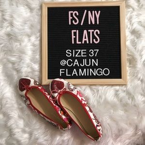 French soles heart flats size 37 made in Italy